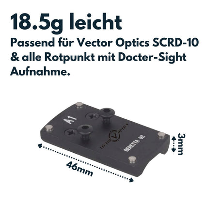 VECTOR OPTICS SCRDM-04 Montage für Beretta 92 passend für Mini-Reddot Montagen Vector Optics 