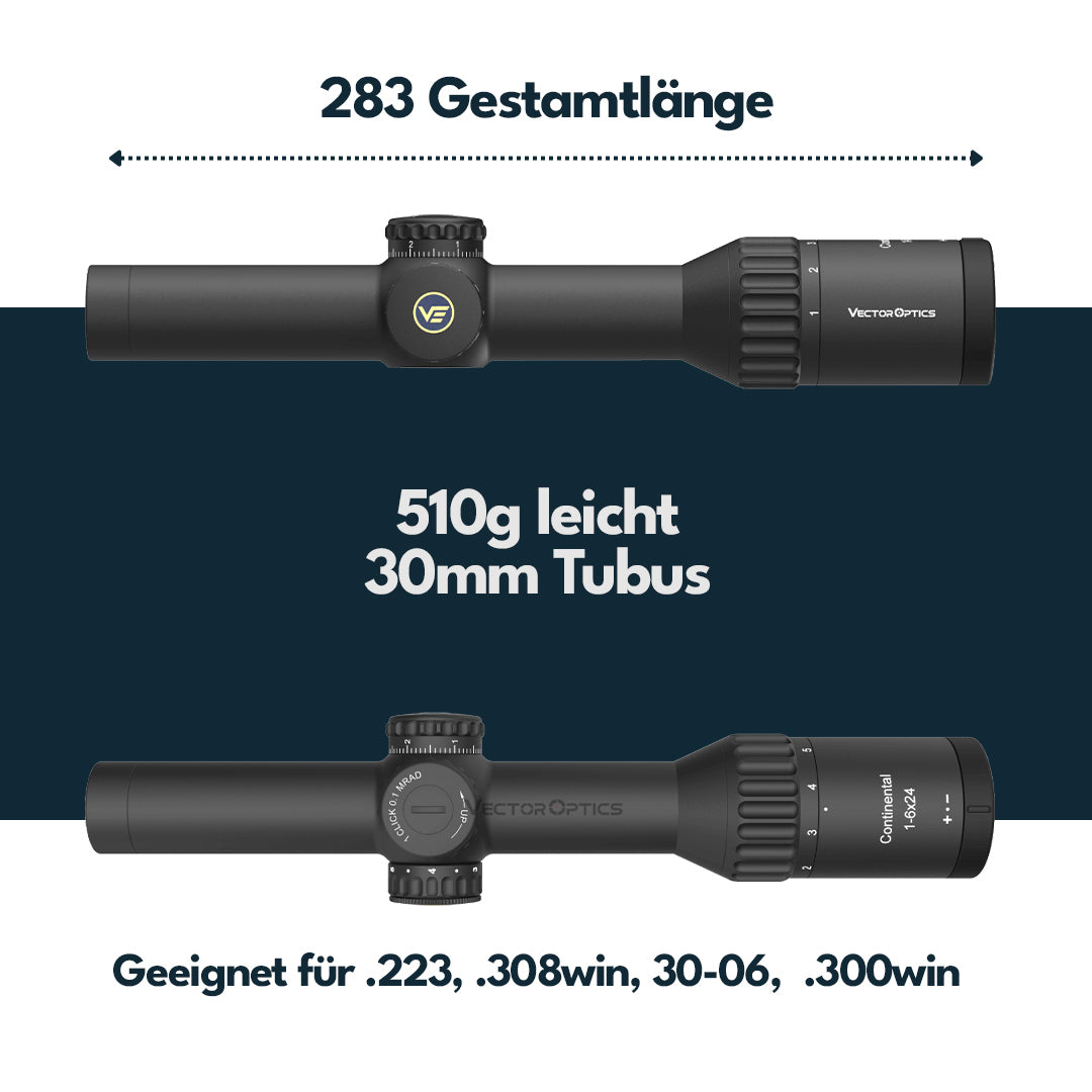 Vector Optics SCOC-23 Continental 1-6×24 Big Game Hunting LPVO | Continental 1-6x24 SFP Rifle Scope