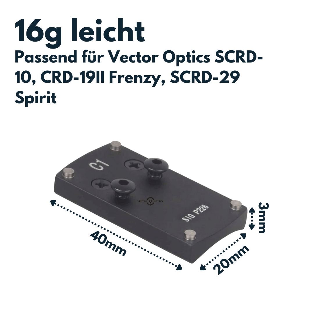 VECTOR OPTICS SCRDM-03 Montage für SIG Sauer P226 passend für Mini-Reddot Montagen Vector Optics 
