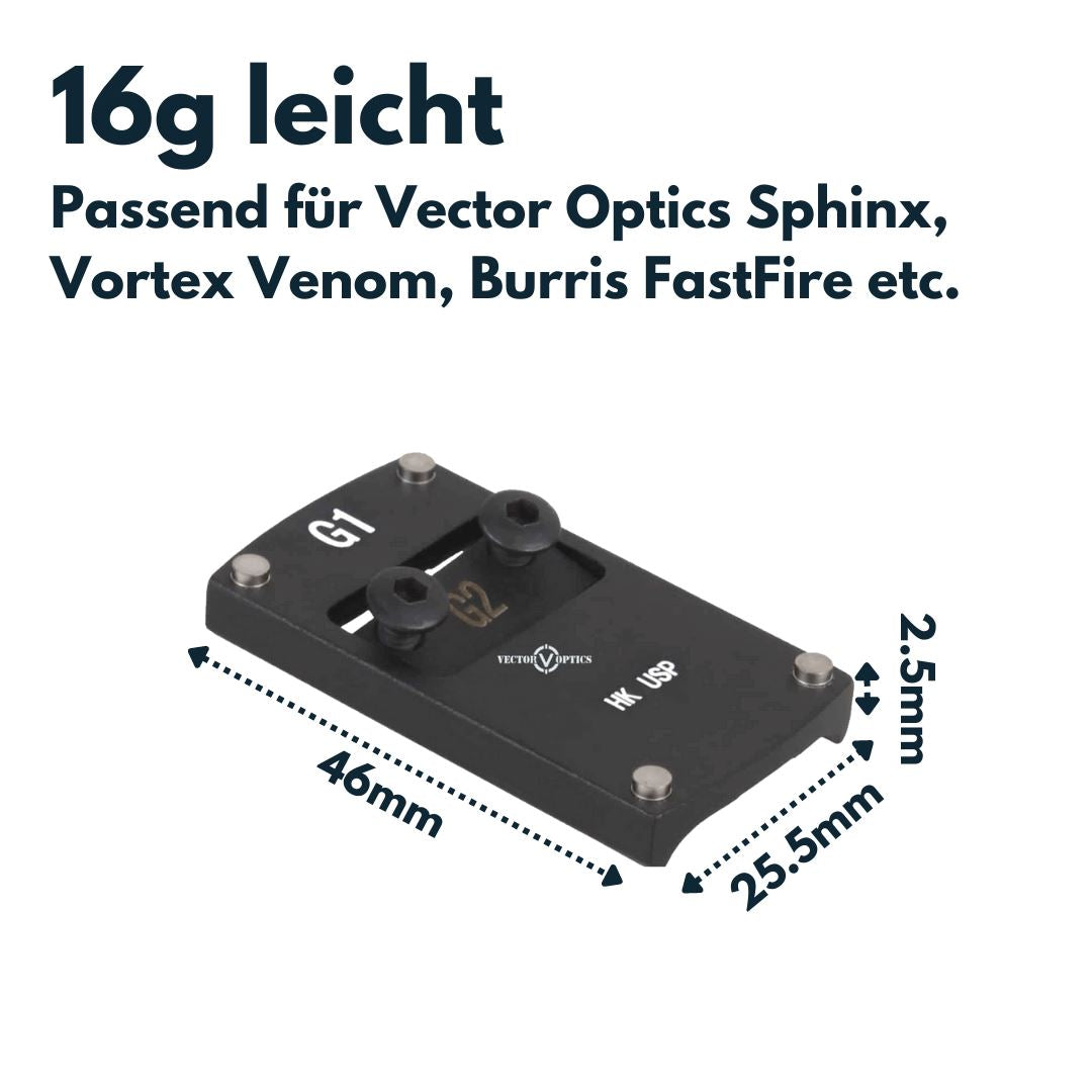 VECTOR OPTICS SCRDM-07 Montage für Heckler & Koch USP passend für Mini-Reddot Montagen Vector Optics 