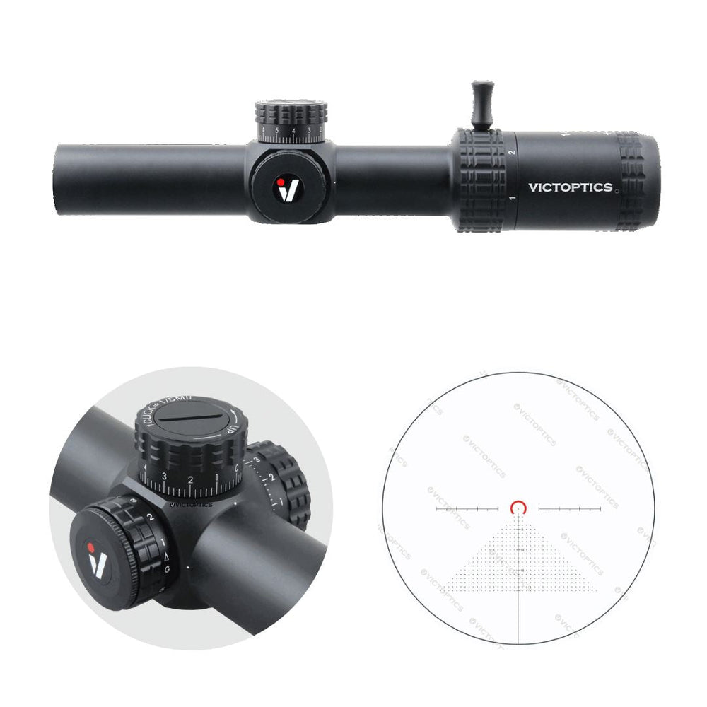 Victoptics S6 1-6x24 OPSL22 Zielfernrohr, Leuchtabsehen rot/grün, mit Picatinny-Montage