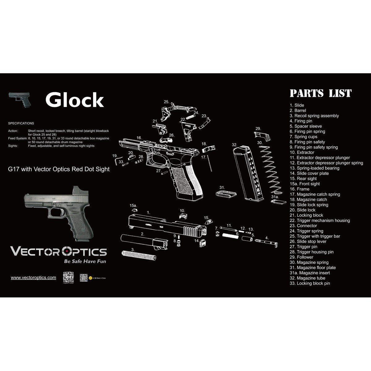 Vector Optics SCBM-02 Glock Reinigungsmatte - Vector Optics Shop